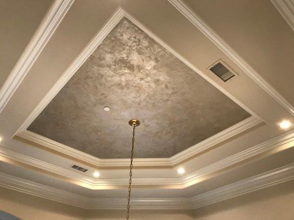 Metallic polishing plaster ceiling